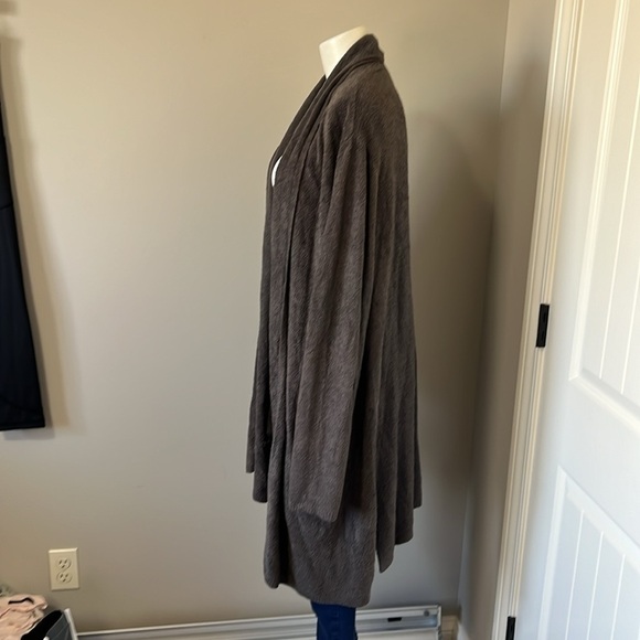 BAREFOOT DREAMS Cozychic Lite Coastal Cardigan #480 Brown Gray Sz 1X - Picture 3 of 11